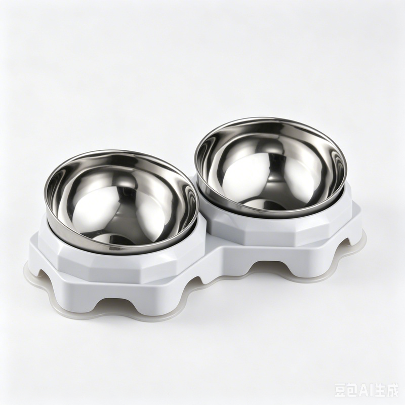 double pet bowl with suction base