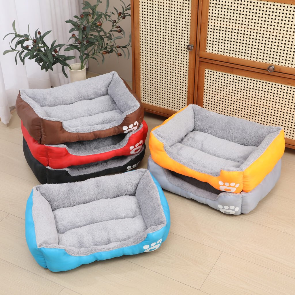 plush square dog bed1