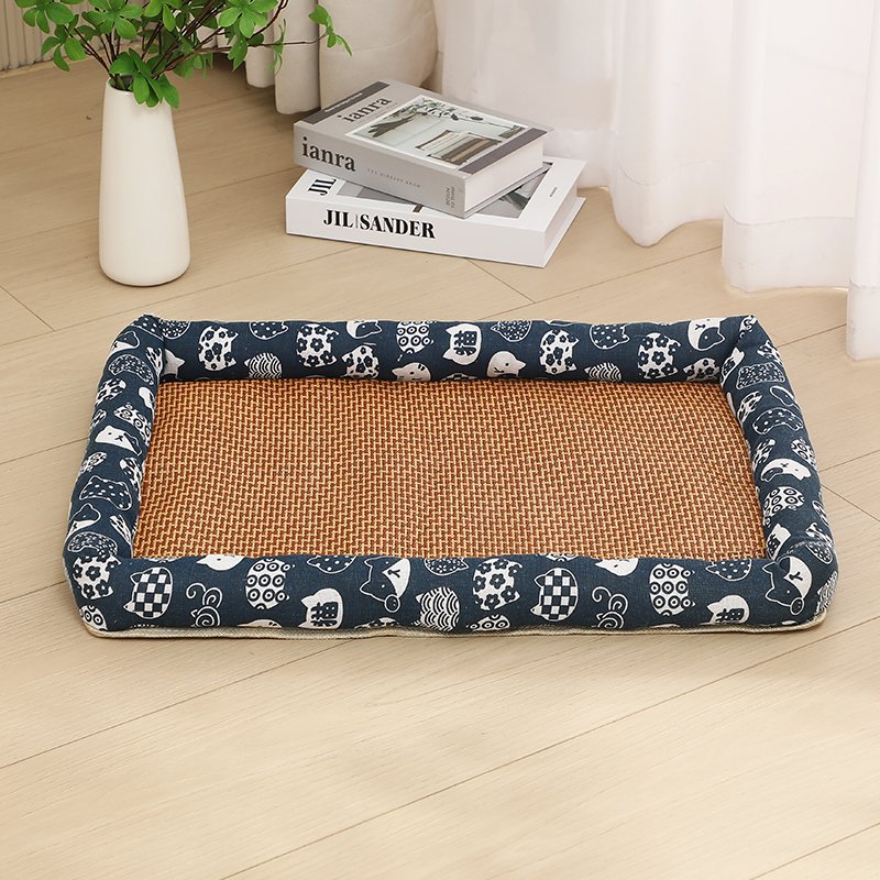 summer rattan cooling pet bed mat